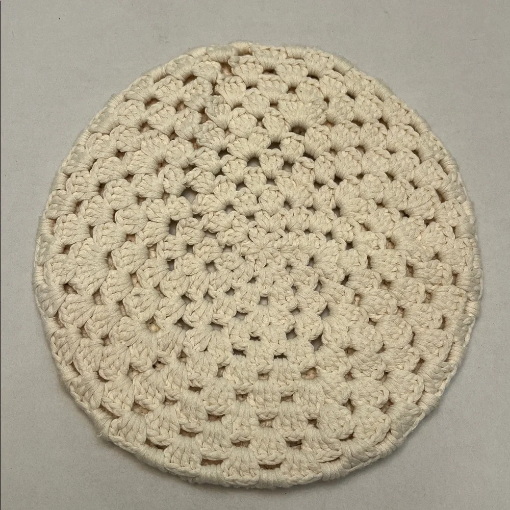 CREAM -OFF WHITE CHUNKY BERET CAP WOMENS COTTON BLEND BEANIE CROCHET KNIT HAT - Picture 3 of 7